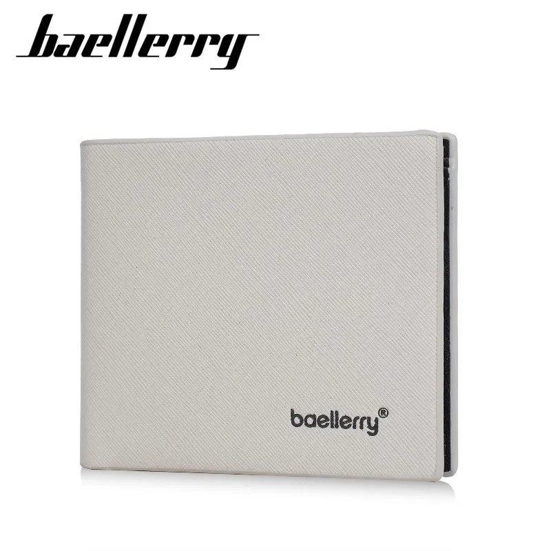 Baellerry Business Men's Ultra-thin Wallet Multiple Solid Card Holder Slots Short with Frosted PU Leather Wallets