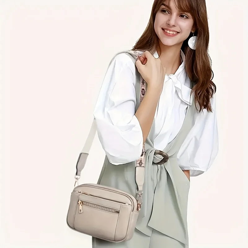 حقيبة كروس نسائية مربعة أنيقة من البولي يوريثان حقيبة كتف كاجوال مع 4 فتحات للبطاقات مثالية للسفر والتسوق أفضل هدية للأصدقاء #6