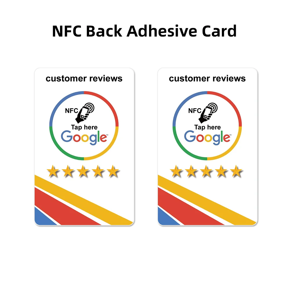 5PCS Google Review NFC Card  NT/AG215 Back Sticker Increase Your Reviews PVC Material Standard 504 Bytes 13.56Mhz Nfc215 Card