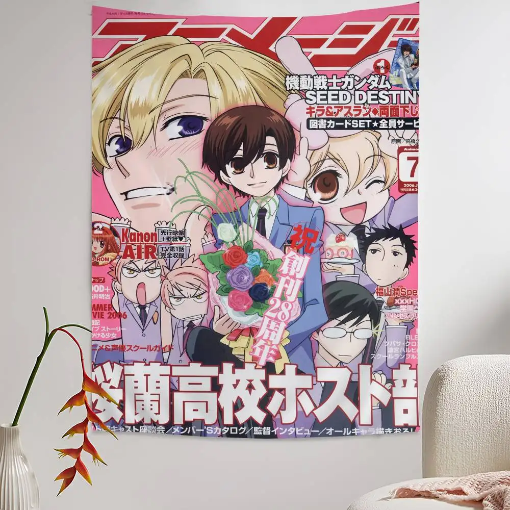 

Аниме Оран, главный клуб средней школы, красочный гобелен, настенный подвесной богемный настенный гобелен, мандала, настенные листы