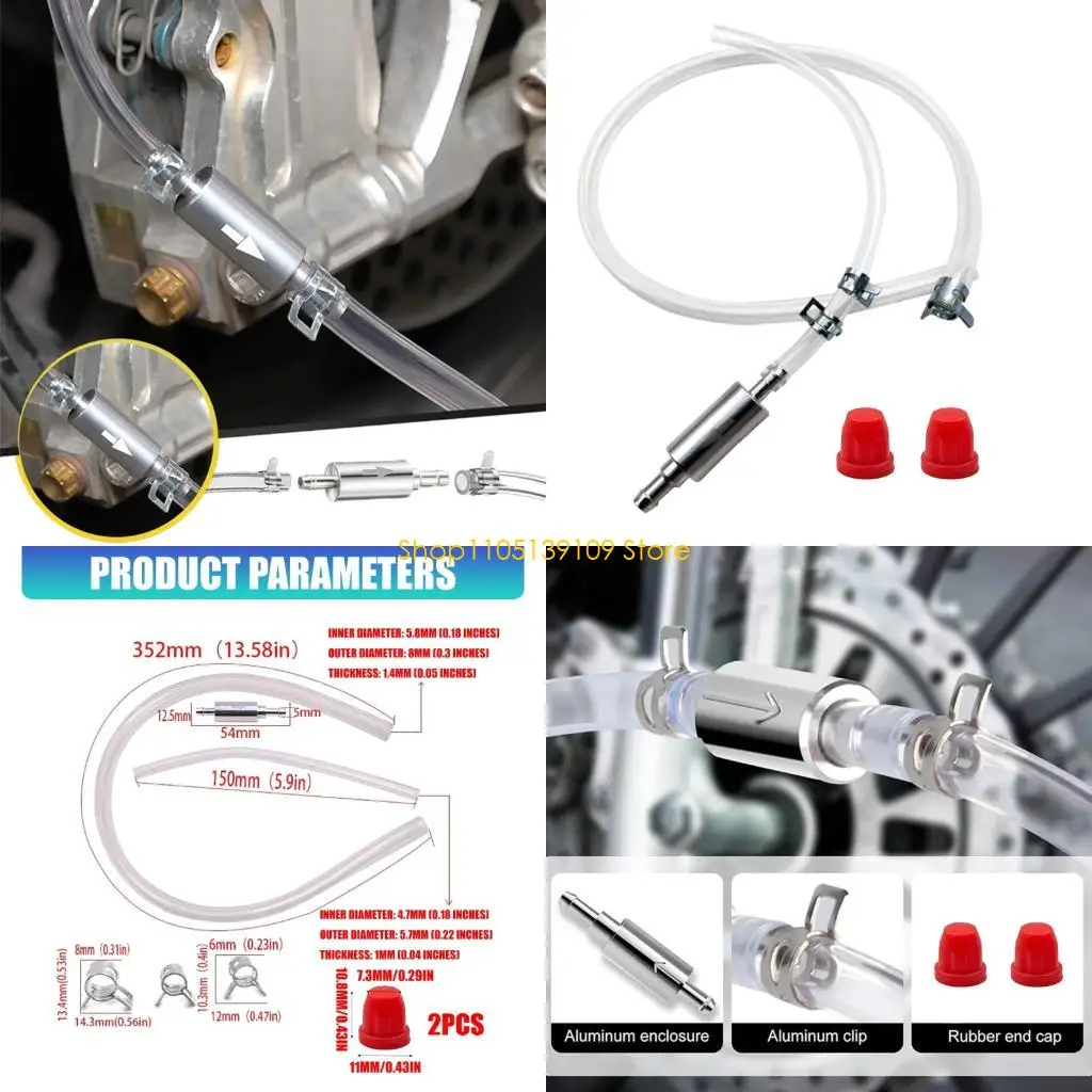 

P5ED Motorcycle Brake Air Bleed Brake Clutch Bleeder Hose Pipe with Check Valves