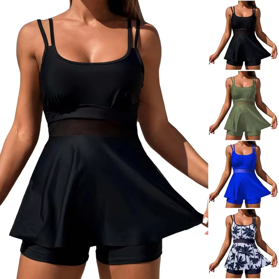 Women 1 Piece Swimwear Push Up Padded Bikini Swimsuit Training Athletic Swimwear Sport Shirred Tank Large Size Bikini Swimsuit