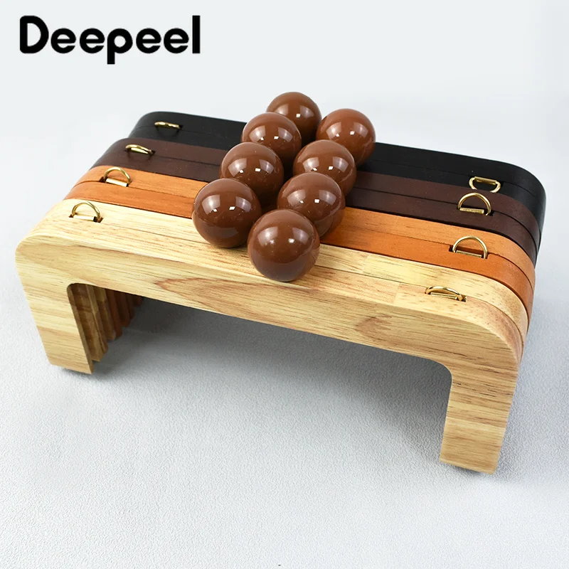 1/2/5Pcs 20cm Wooden Purse Frame Bag Handle Kiss Clasp HandBag Lock Closure Buckles DIY Wallet Handmade Brackets Accessories