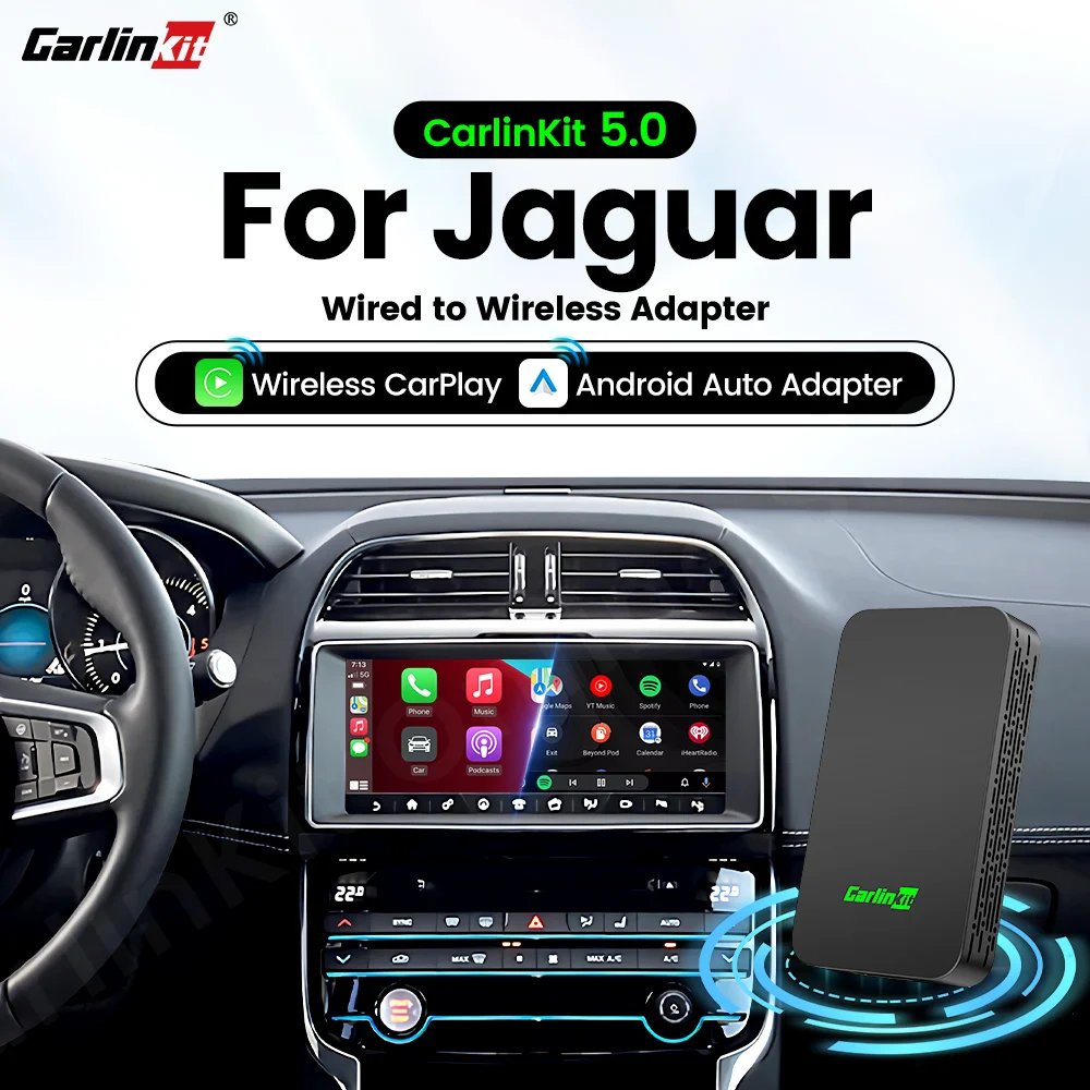 CarlinKit 5.0 CarPlay Android Auto Wireless Adapter Dongle for Jaguar XE XF XJ E-PACE F-PACE F-PACE I-PACE F-TYPE 