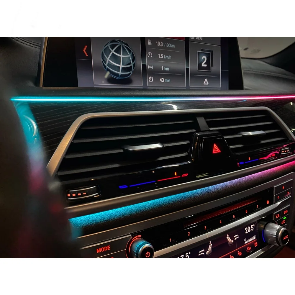 Misura per BMW Serie 7 G11 Luce d'atmosfera dinamica Luce ambientale Schermo di illuminazione interna automobilistica/Parti di automobili di controllo APP