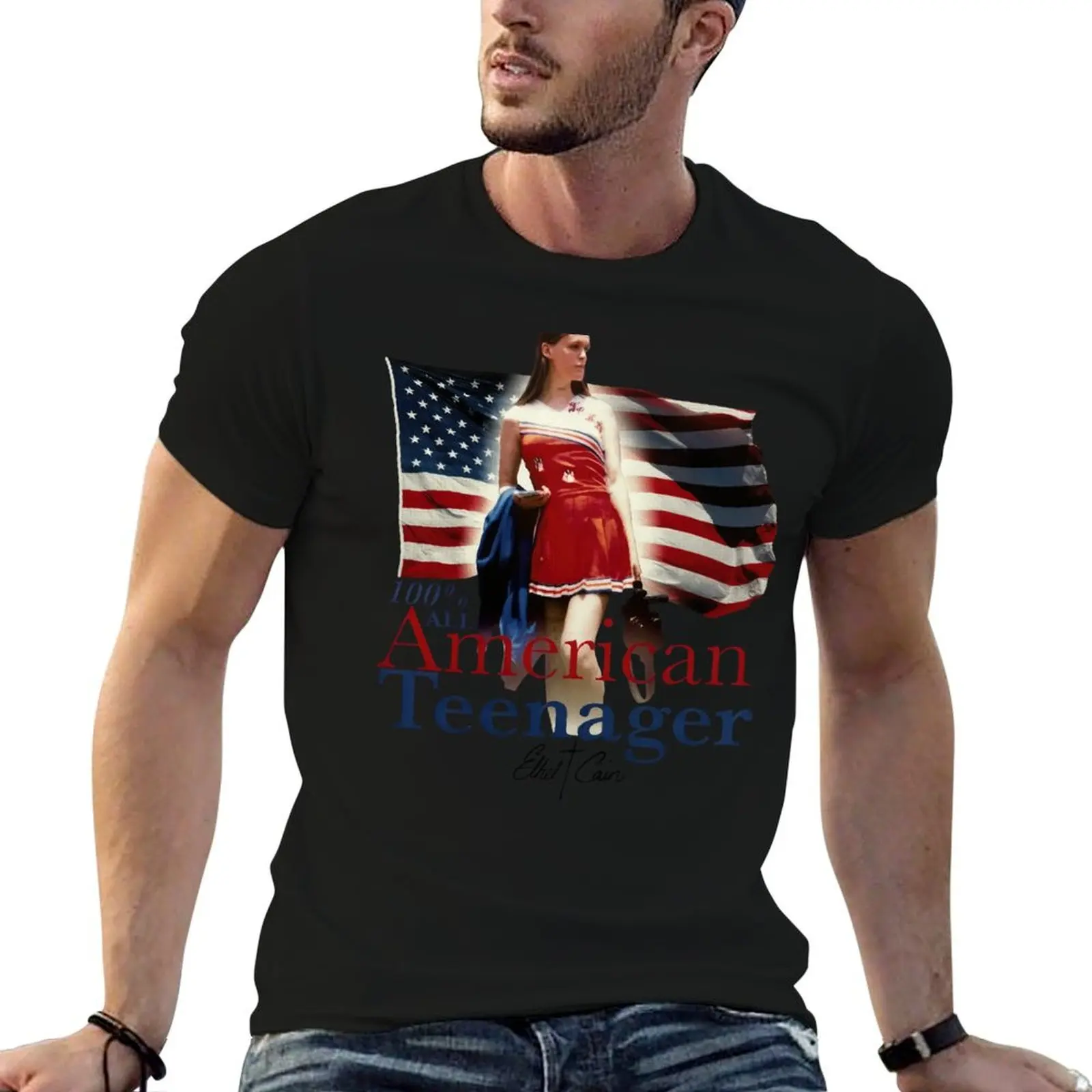 100% All American Teenager Ethel Cain T-Shirt customizeds blacks Men's cotton t-shirt