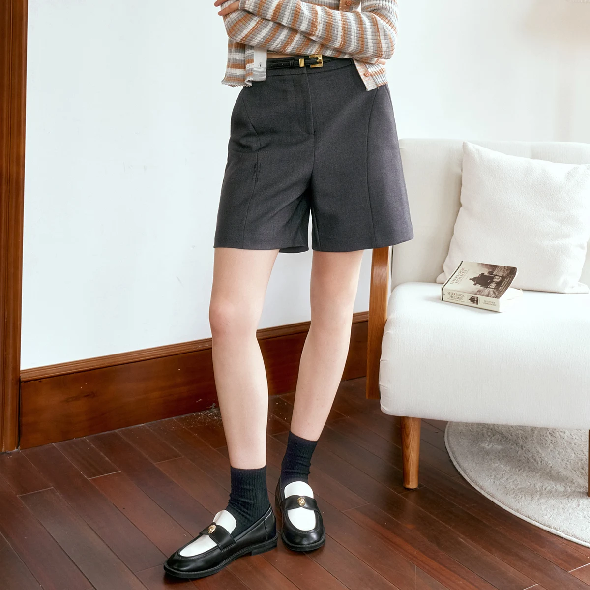 OLrain Woman Knee Length Pants 2026 Summer Casual Straight Leg Pants High Waist Commuter Pants Women's Clothing O24QK88330