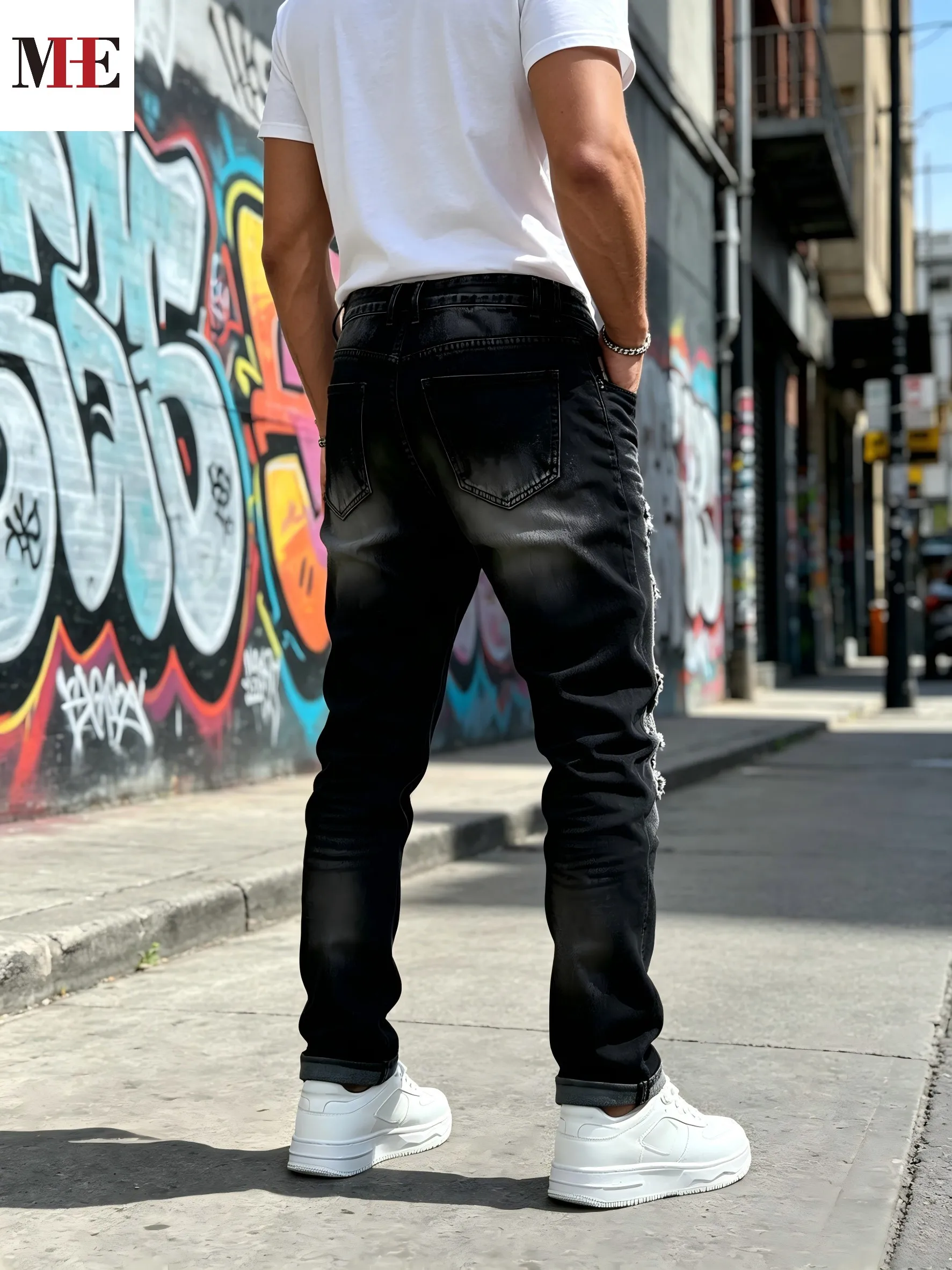 【HME】Jeans da Uomo |   Pantalo - Skinny Jeans Ripped recensione e prezzo