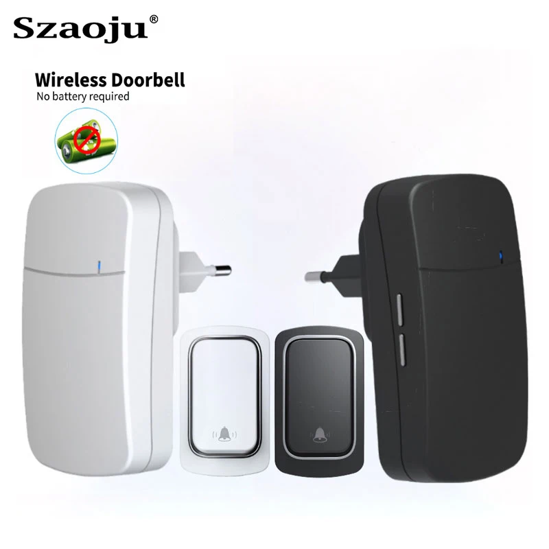 Wireless Doorbell No Battery required Waterproof Self-Powered Door bell Sets Home Outdoor Kinetic Ring Chime Doorbell