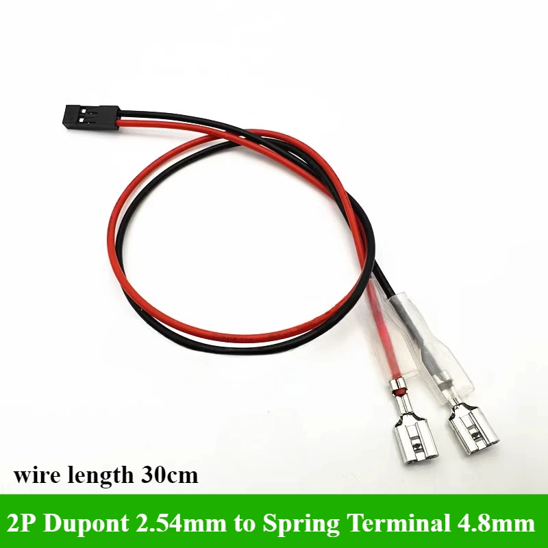 5-100Pcs/lot 1P/2P Dupont 2.54mm to Spring Terminal Wire 2.8mm/4.8mm switch line socket connector wire length 30cm/35cm 22AWG