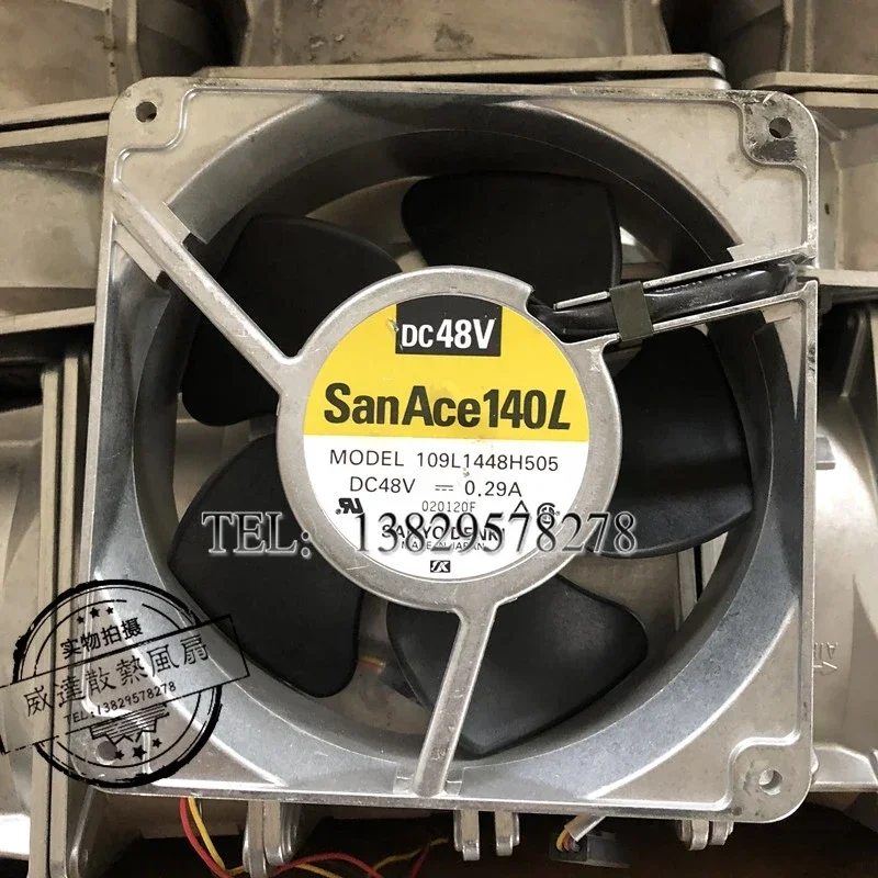 SANYO DENKI 109L448H505 DC 48V 0.29A 140x140x50mm 3-Wire Server Cooling Fan