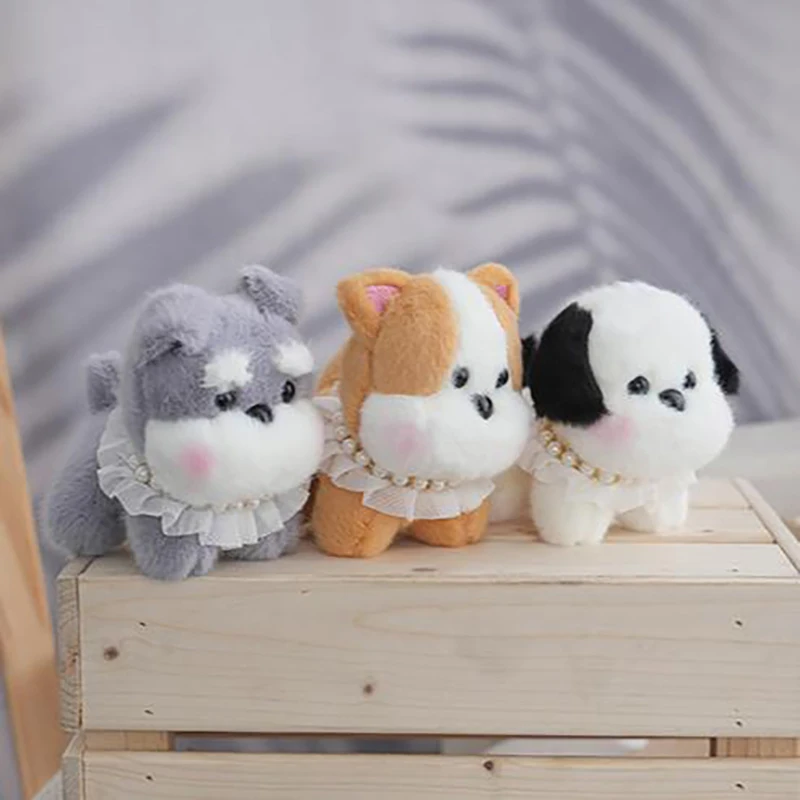 Funny Simulation Pet Dog Keychain Cartoon Cute Pearl Puppy Keychain Pendant Fashion Backpack Decoration Accessories Gifts image 2