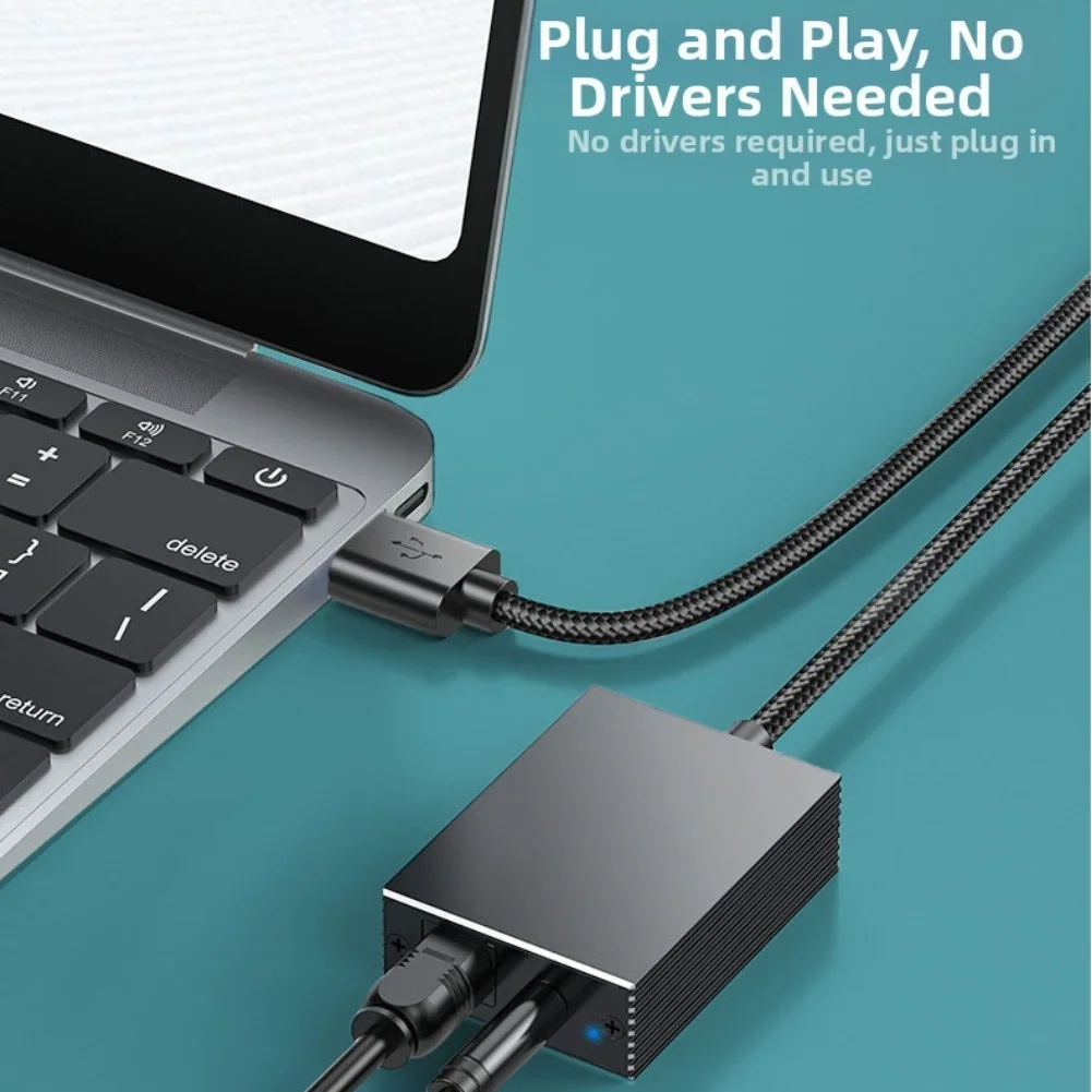 USB to 3.5mm and Optical Audio Adapter for Seamless Integration Between Modern Devices and Traditional Audio Equipment