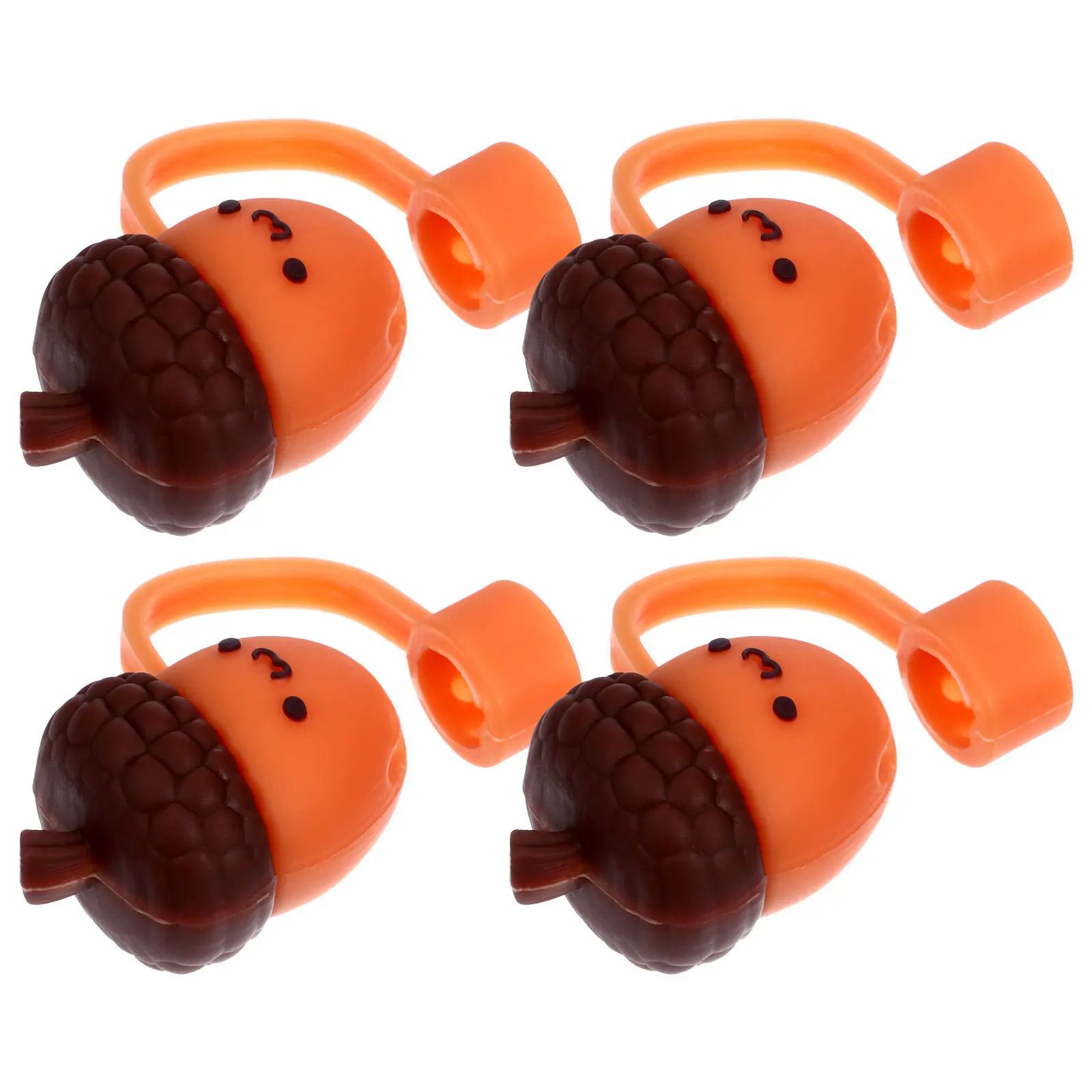 4Pcs Silicone Straw Topper Covers Reusable Straw Tips Protector Seal Plug for Drinking Cups Birthday Party Tips Protector