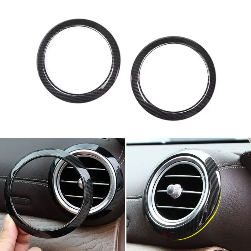 

Углеродное волокно, 2 шт. для Mercedes Benz E class W213 2016 2017 2018, автомобильные аксессуары, крышка воздуховыпускного отверстия, декоративные наклейки