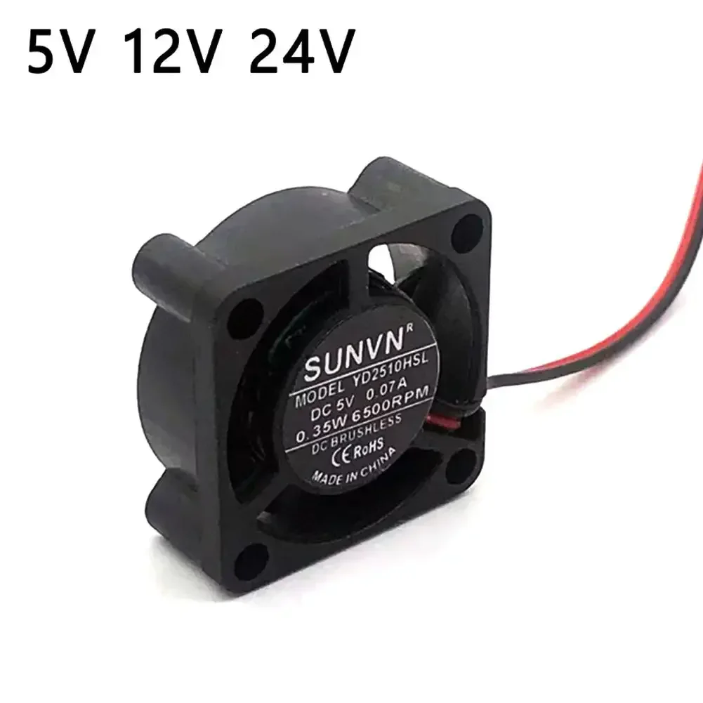 5V 12V 24V Ball/Sleeve Axial Cooler Hydraulic Bearing 25x25x10mm Mini Cooling Fan 2510 25mm Centrifugal Electric 3D Printer Fan