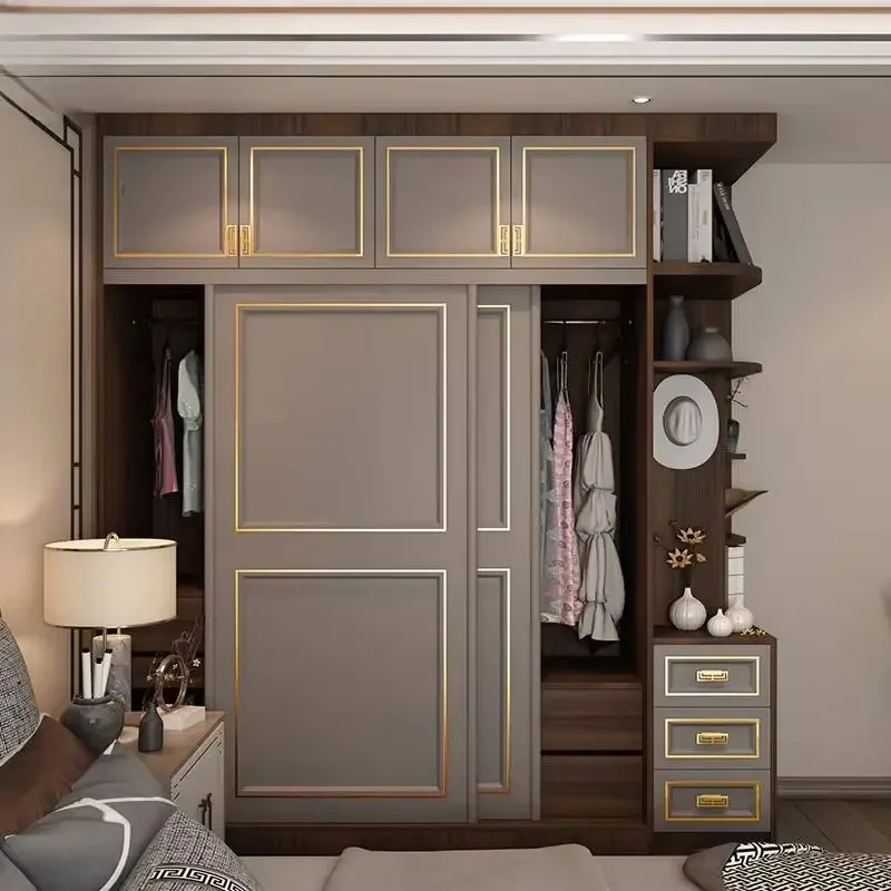 #Nordic Modular Wood Wardrobes Tall Orgnizer Big Clothes Bedroom Wardrobes Closet Storage Wooden Ropero De Ropa Furniture Home