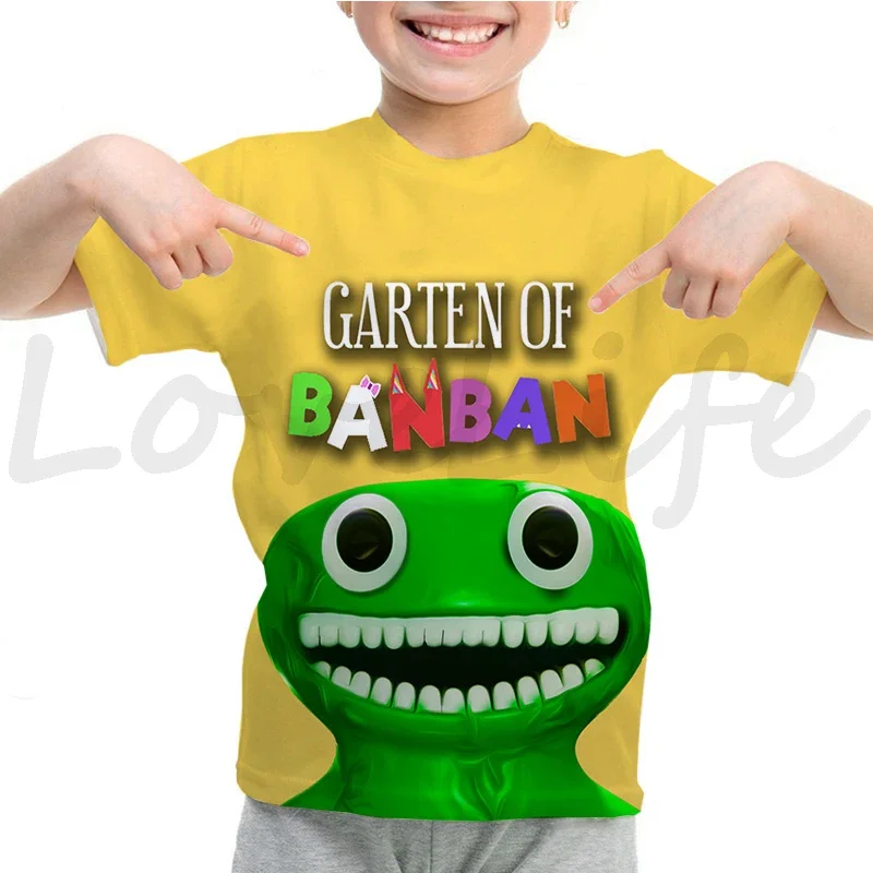 Kids Game Garten Of Banban T Shirt Banban Garden O-Neck Tshirt Cartoon Tops Tees Children Anime T-shirt Summer Clothes Camiseta