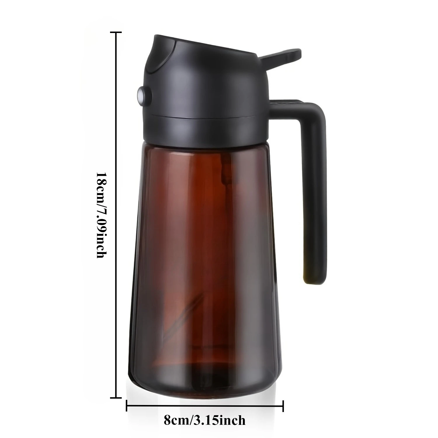 Galavilly 16 Unzen/470 ml hellblockierendes braunes Öl-Sprühgerät zum Kochen, 2-in-1-Olivenöl-Spenderflasche für Küchenölflasche, Gewürzwerkzeuge 3