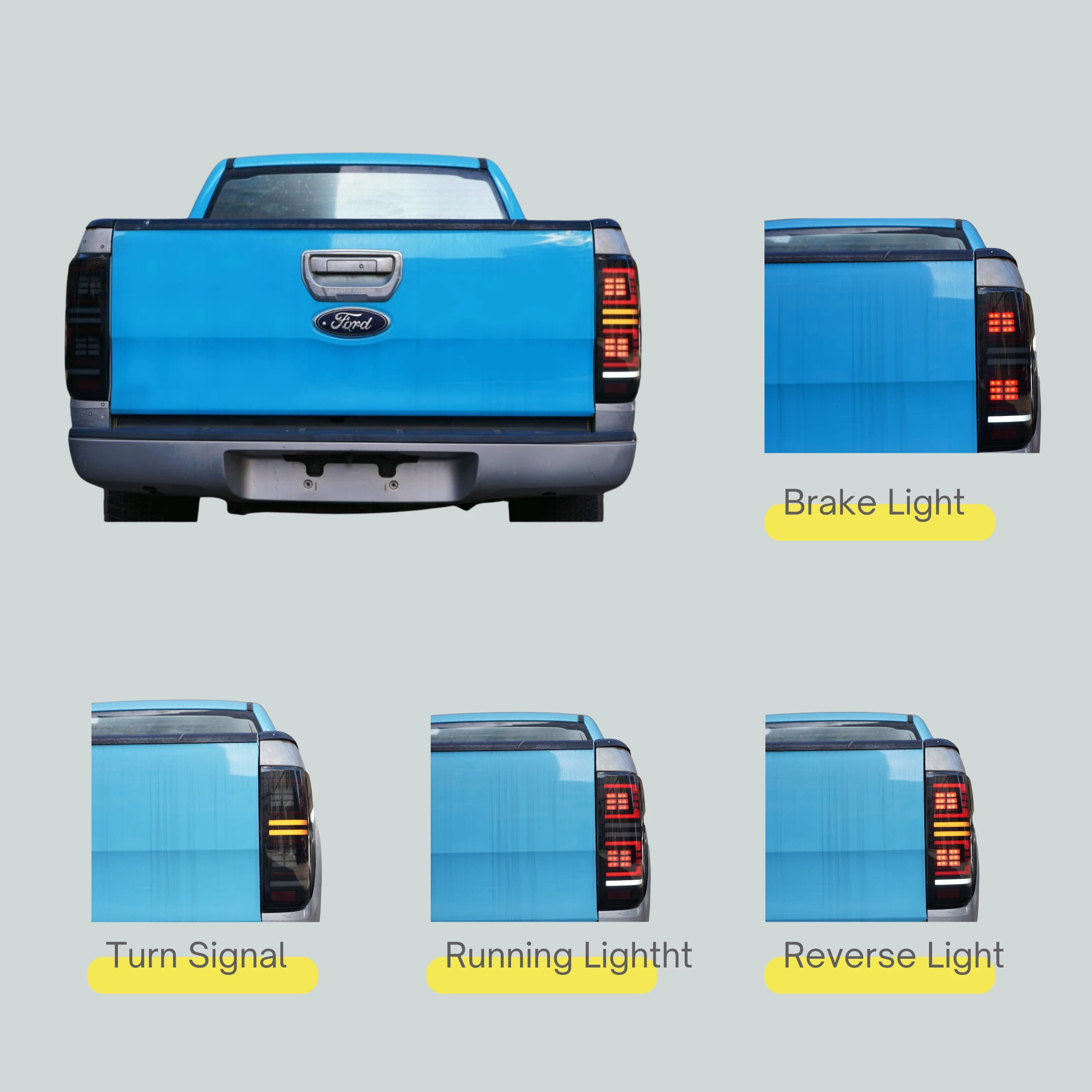 Car LED Rear Taillights for Ford Ranger T6 T7 T8 Animation Rear Lamps LED Taillight Assembly