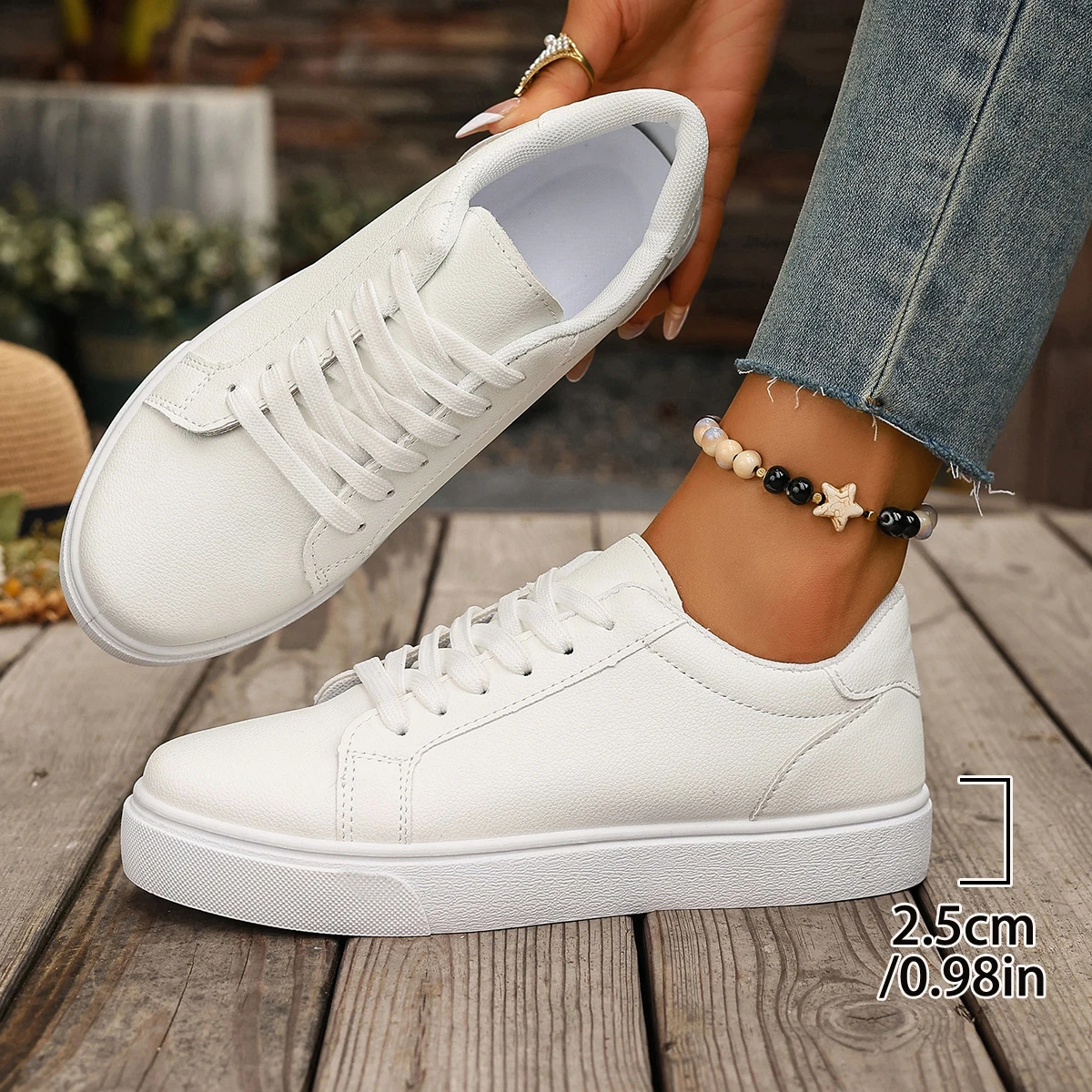 2026 Neue Modische Damen Schnürschuhe Vulkanisierte Schuhe Flache Dicke Sohle Casual Sneakers für Studenten Outdoor-Sport Wandern – Detail 12
