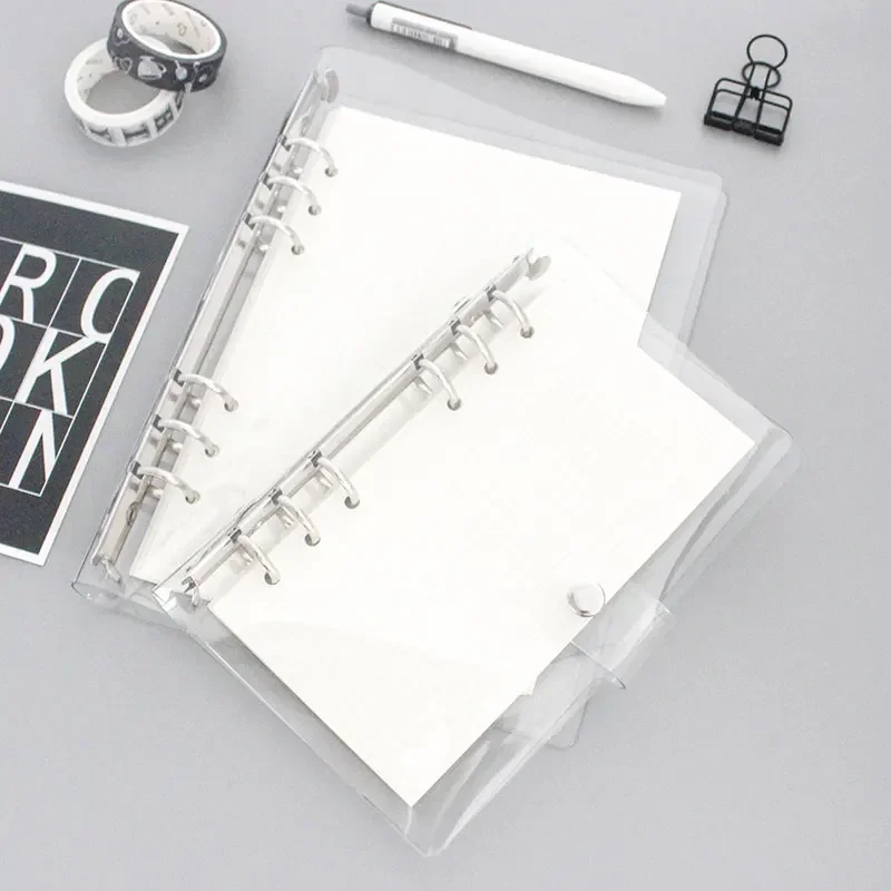 

A5/A6/A7 Binder Loose Notebook Binding Coil Spiral School DIY 6 Hole Diary Planner Agenda Traveler Journal Transparent PVC Cover