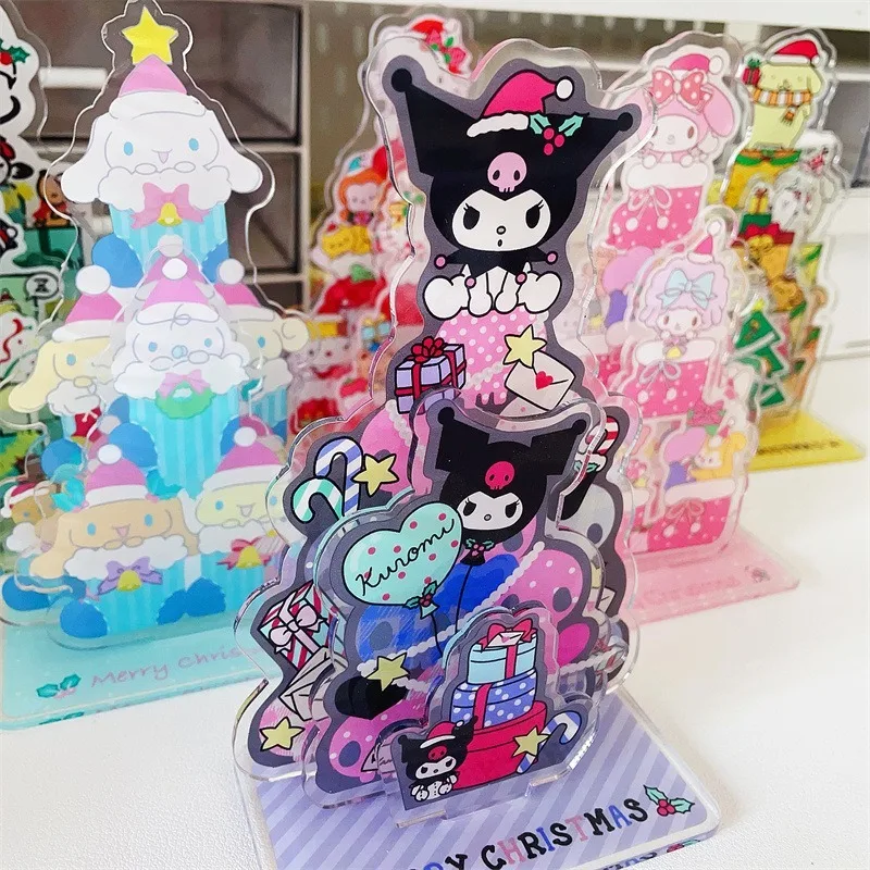 Sanrio Hello Kitty Weihnachten Acryl Ornamente Anime Actionfiguren Kuromi My Melody Q Figural Desktop Auto Dekoration Mädchen Geschenke