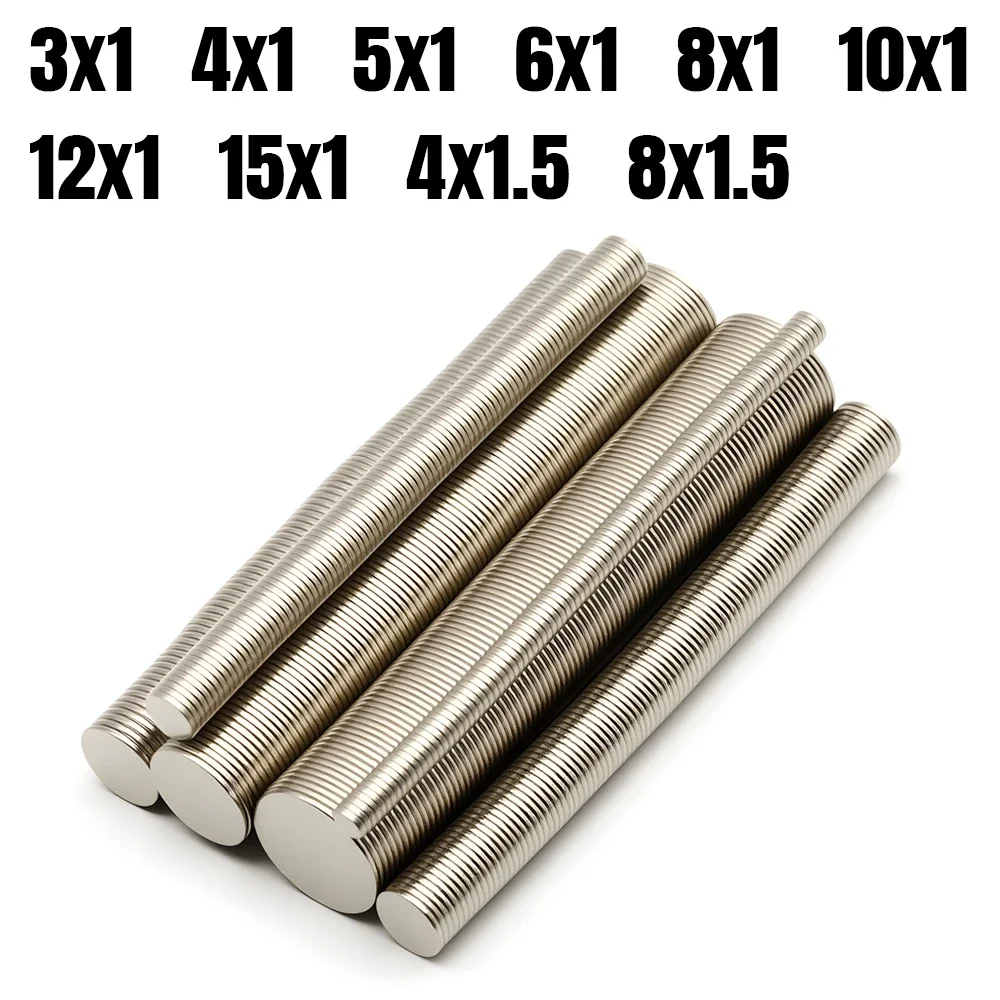 

Round Super Strong Neodymium Magnet Powerful Magnets N35 Permanent Magnetic NdfeB Refrigerator DIY 3x1/5x1/10x1/12x1/15x1mm