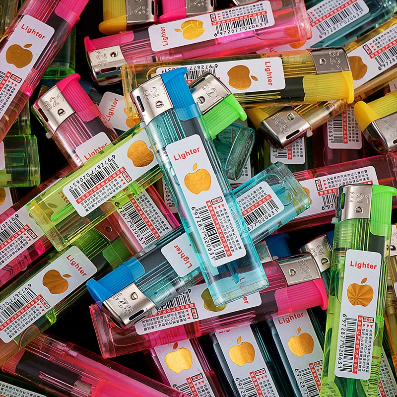 Accendino a fiamma aperta in plastica usa e getta trasparente Negozio per la casa Negozio super piccolo Strumenti per fumatori all'ingrosso Accendisigari