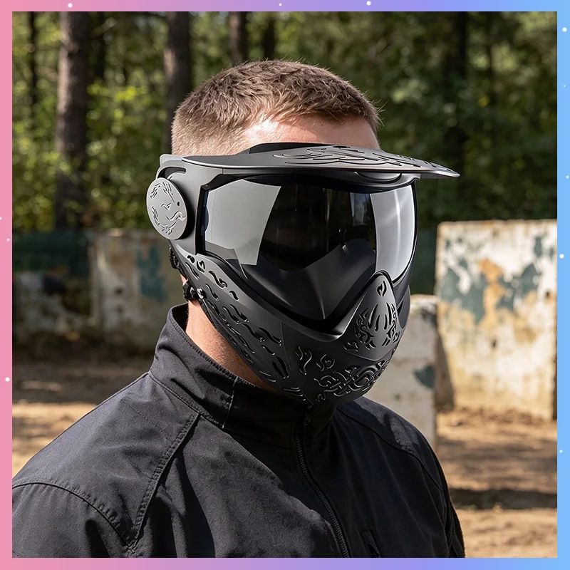 Cyber Punk Mask Paintball Mask Full-Face Protective Tactical Mask Tpe Comfortable For Cs Shooting Military Wargame Outdoor Gift