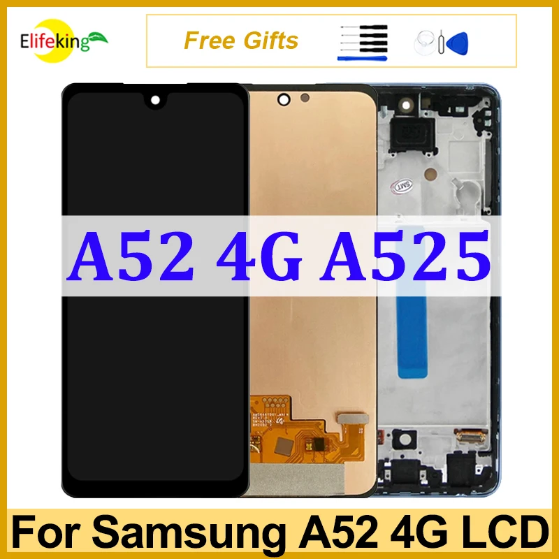 

6.5" LCD For Samsung Galaxy A52 4G A525 Display Touch Screen SM-A525F SM-A525F/DS Digitizer Assembly New Pantalla Replacement