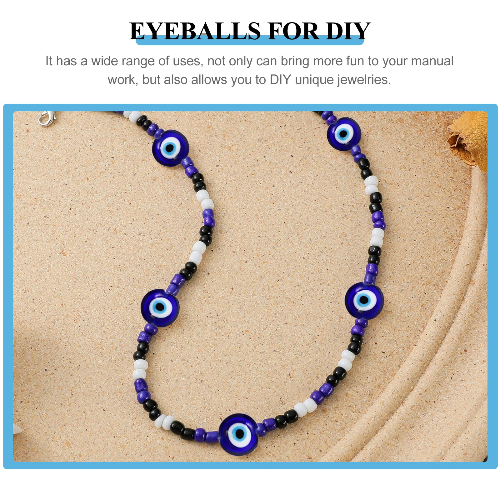 

100 Pcs Glass Blue Eye Accessories Fake Eyes DIY Beads Decorative Jewelry Making