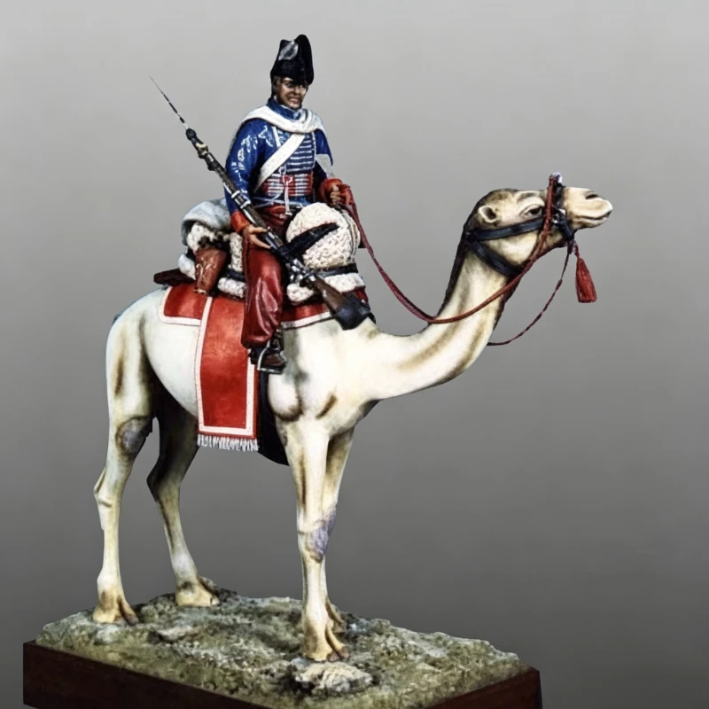 1/32 Maßstab 54mm Druckguss-Harz-Figurenmodellbausatz Dromedar-Regt-Soldat und Kamel Miniatur-Spielzeug Unmontiert Unbemalt DIY Diorama