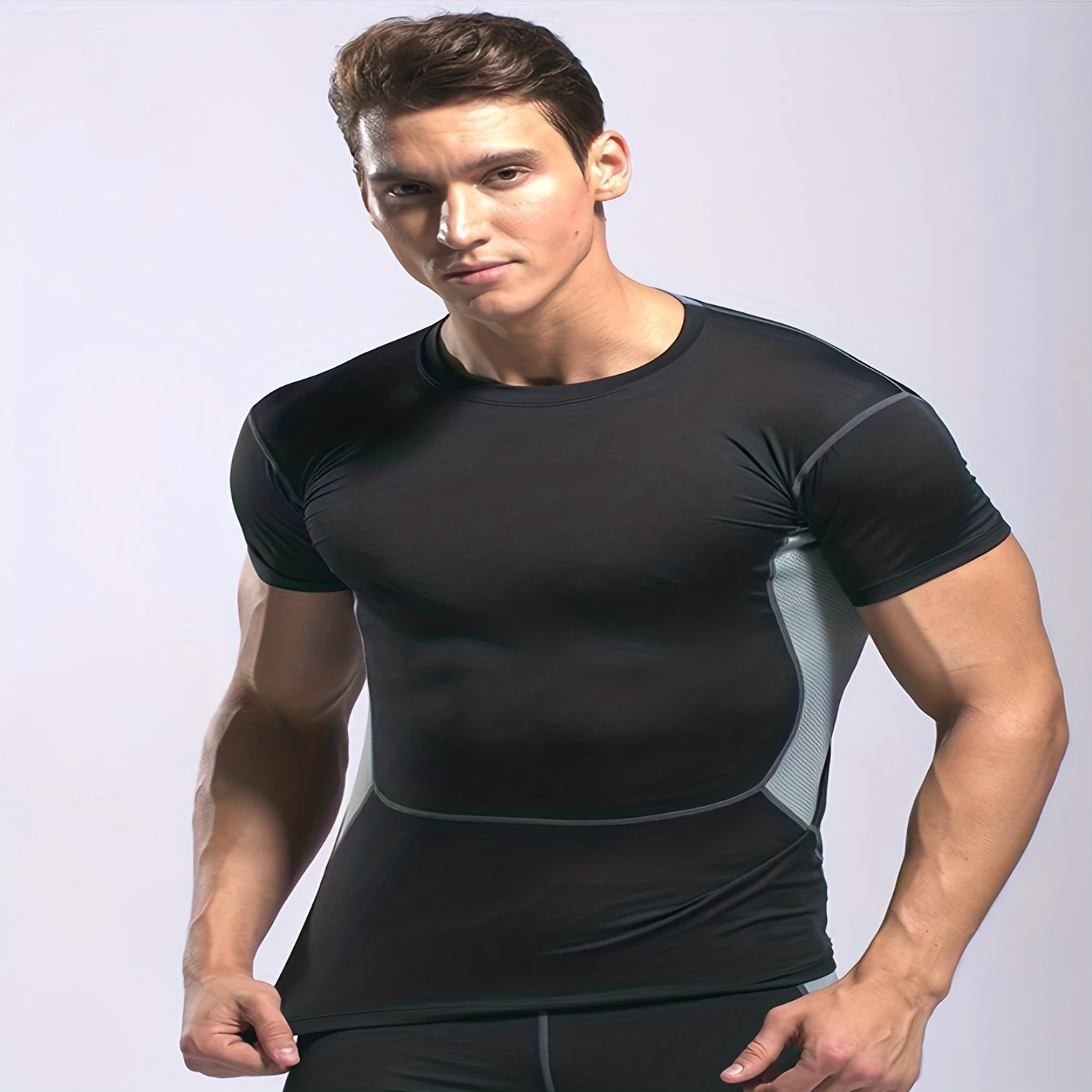 3pcs Men's Quick Dry Compression T-Shirt - Stay Cool and Comfortable During Summer Workouts with Breathable, Stretchy, and Moist