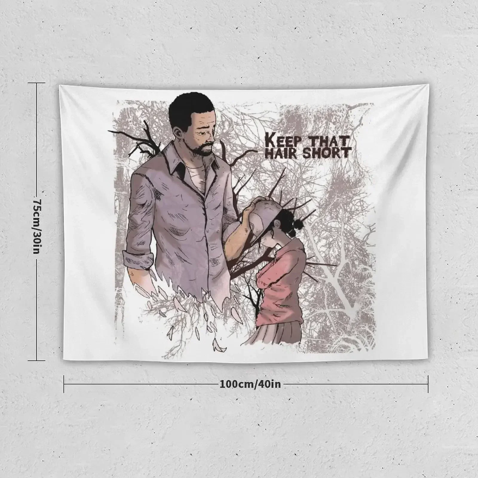 Walking Dead - Lee and Clementine Tapestry Japanese Room Decor Room Decorations Aesthetics Tapestry