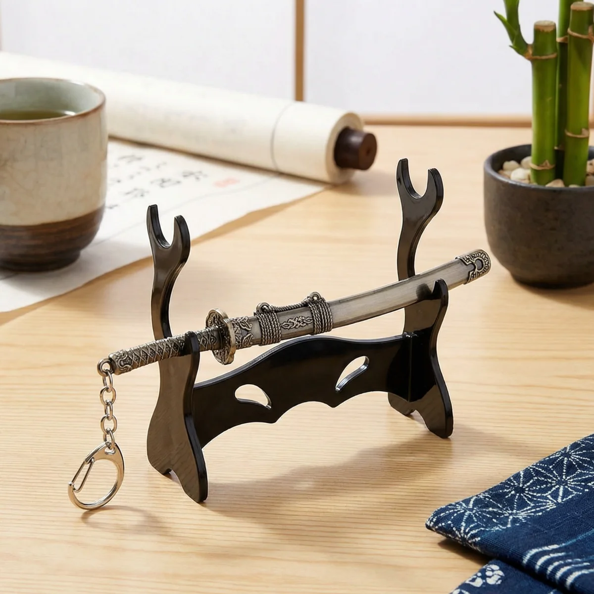 Small Katana Shelf Display Support Wooden Sword Rack Stand Floor Japanese Katana Mini Samurai Sabre Holder House Decoration Gift