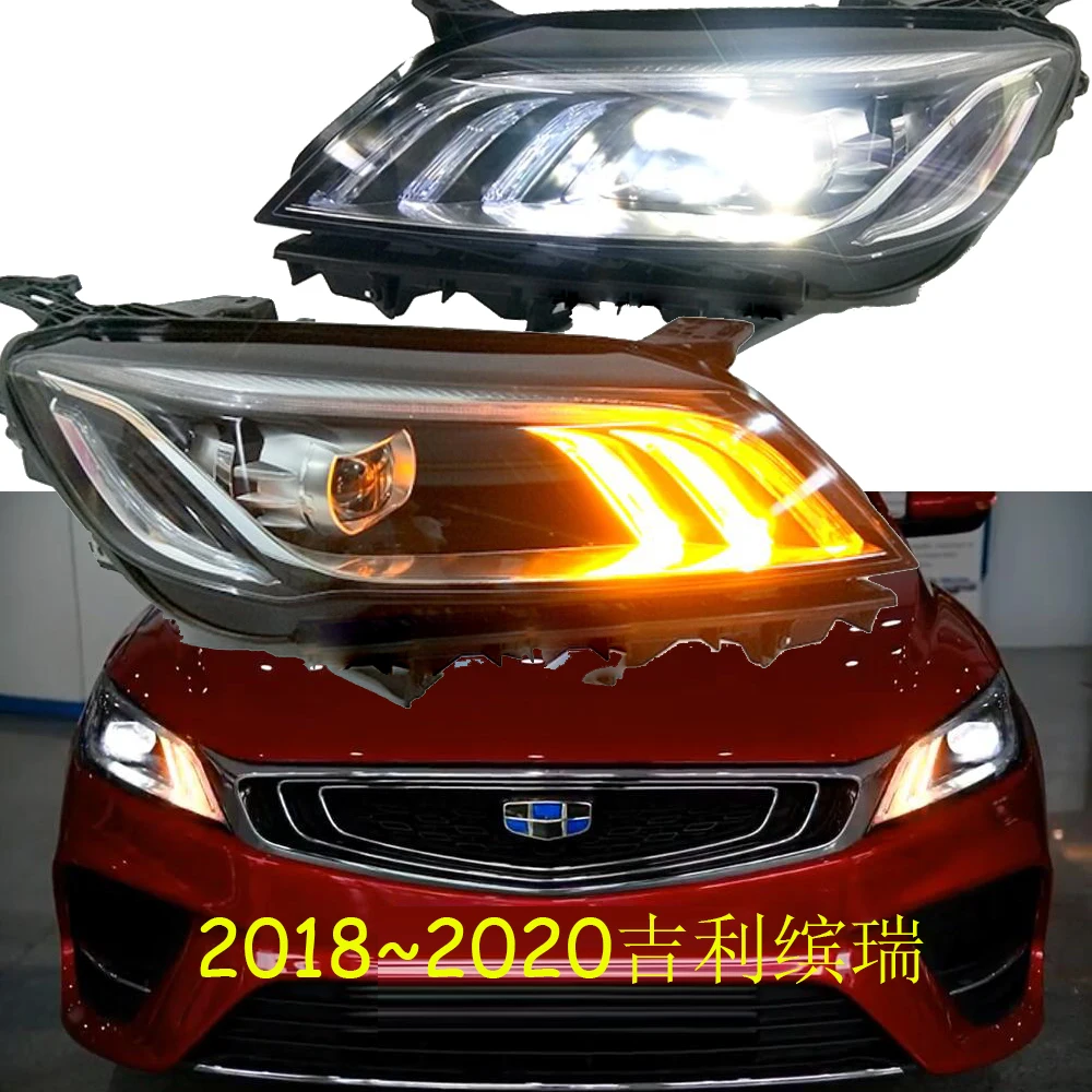 1pcs SUV car bumper COOLRAY headlamp for Geely Emgrand BINRAY headlight 2018~2020y head lamp Geely Emgrand BINRAY fog lamp