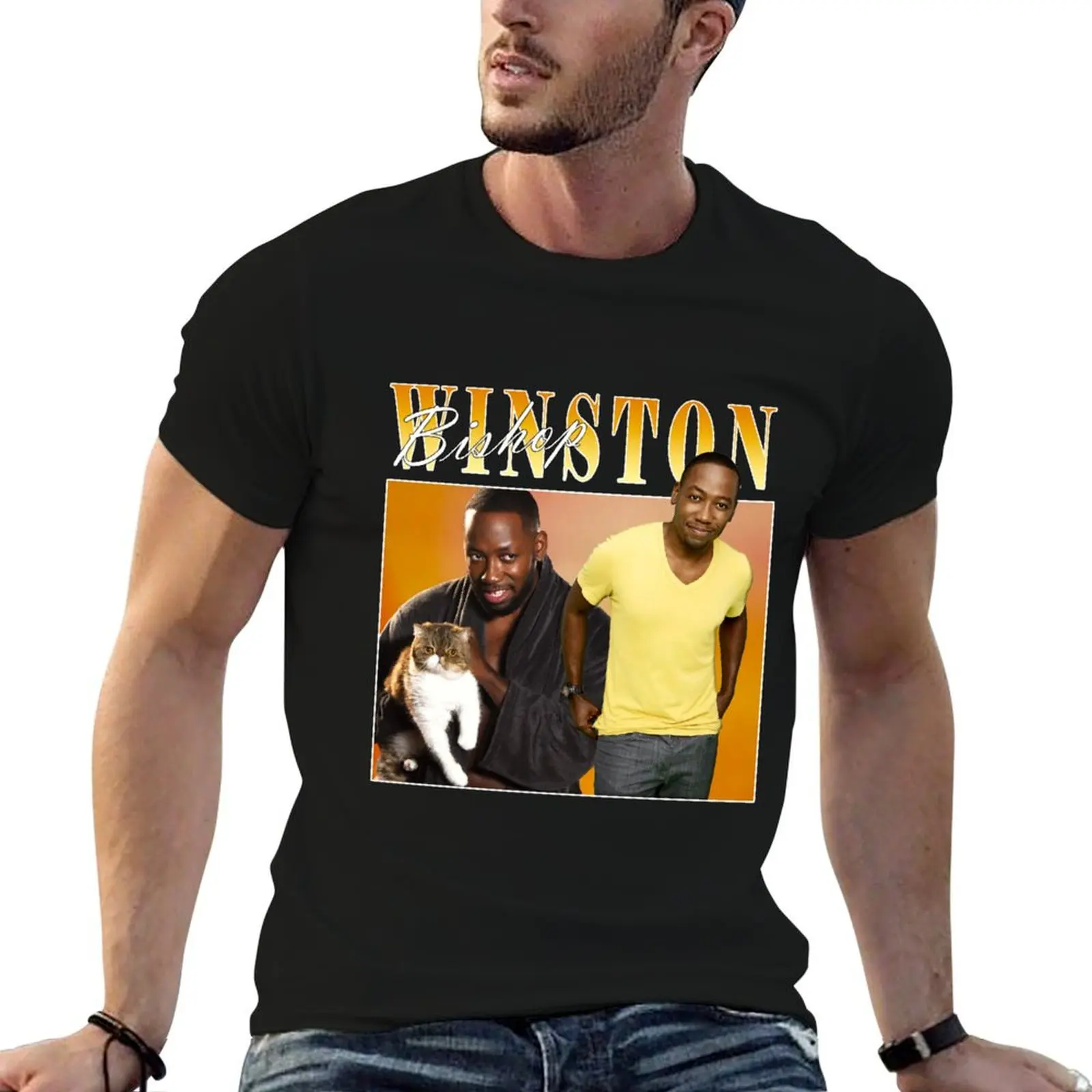 قميص رجل أساسي تي شيرت تحية تي شيرت جرافيك وينستون تي بيشوب