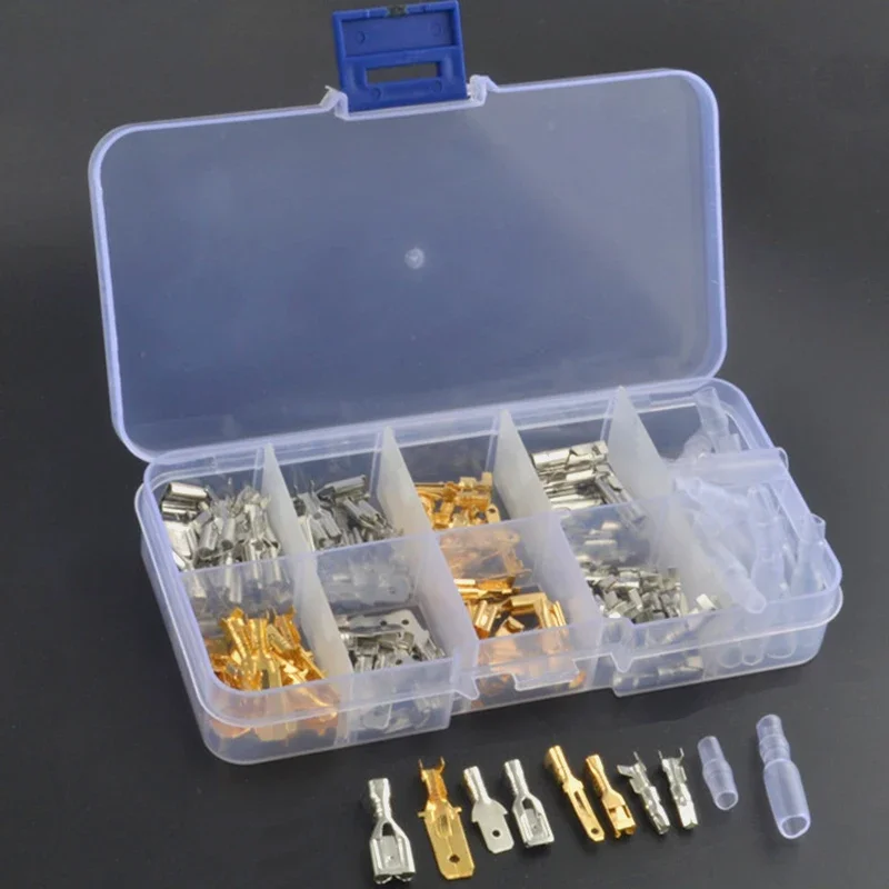 150pcs Wire Connectors Crimp Terminals Crimp Female/Male Spade Terminals With Transparent Insulating Sleeves Car Accessories