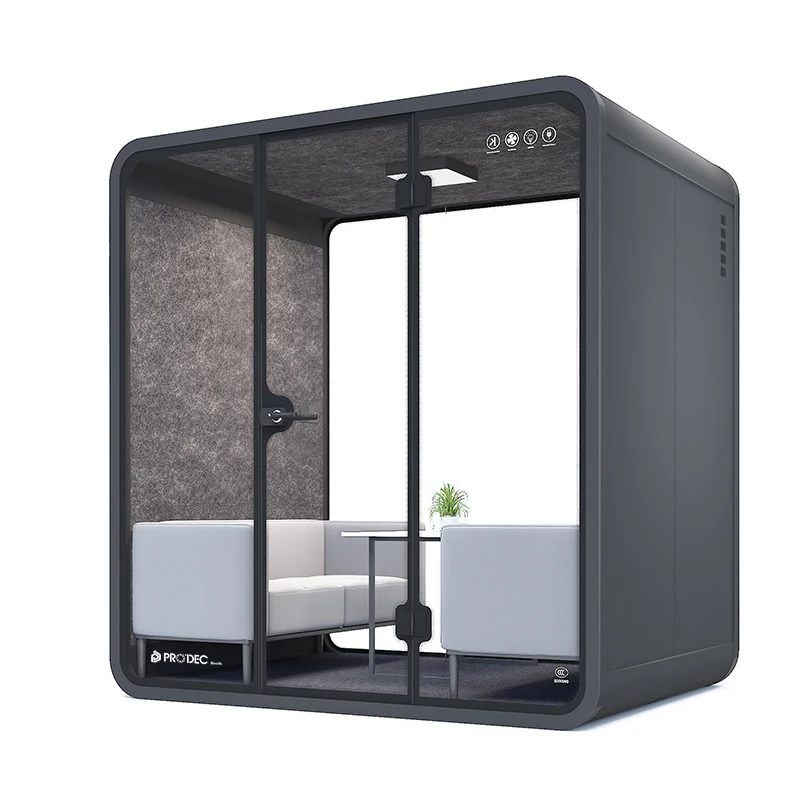 Stainless Steel Video Acoustic Meeting Pod Office Portable Private Recording Privacy Spaces Sound Proof Booth