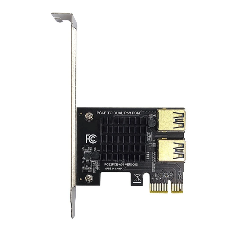 Tarjeta elevadora Top-PCI-E PCIE 1 a 2 USB 3,0 multiplicador Hub Riser para tarjeta de vídeo Riser PCI Express X1 para minería de Bitcoin