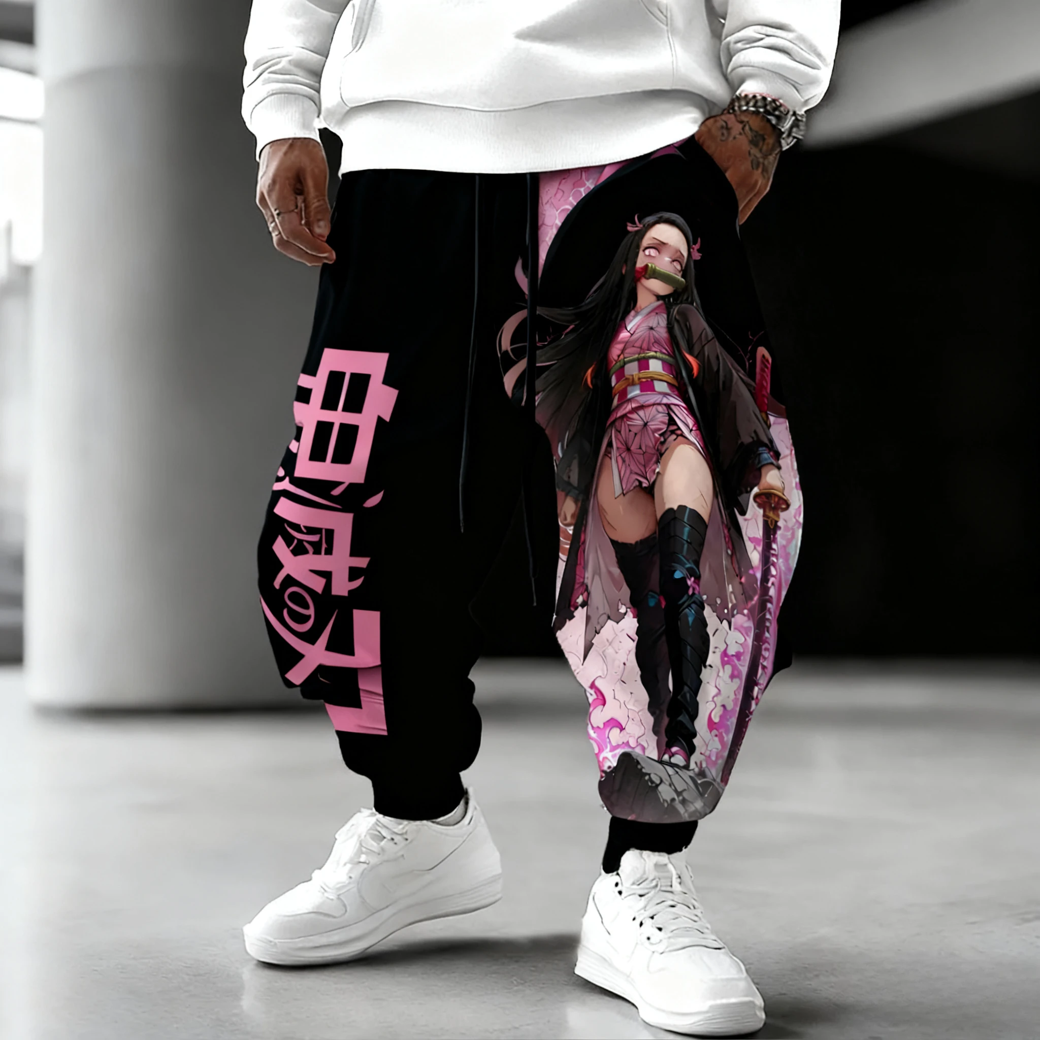 Pantalones de chándal Demon Slayer para hombre, pantalones deportivos para gimnasio, pantalones holgados informales, moda de otoño e invierno, ropa Y2k con estampado de Anime, pantalones de Hip Hop