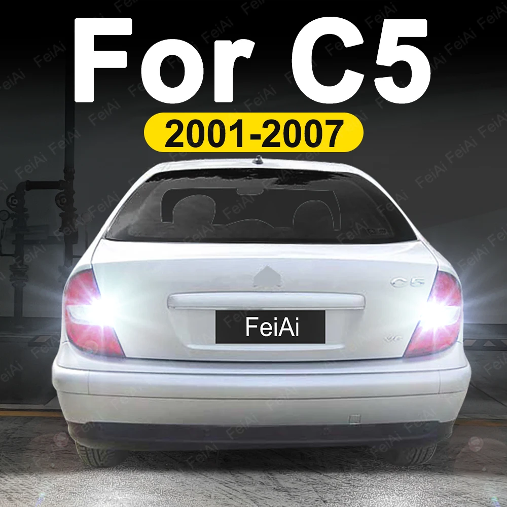 For Citroen C5 LED Reverse Lights 2001 2002 2003 2004 2005 2006 2007 C5 Tuning Accessories Reverseing Light Back Up Bulb White