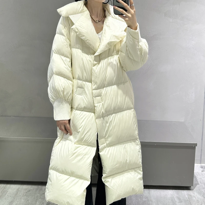 Long Quilted Puffer Jacket for Women, Quilted Coat, Windproof Parkas, Warm, Luxury, Down, Female, Fashion, Warm, Winter