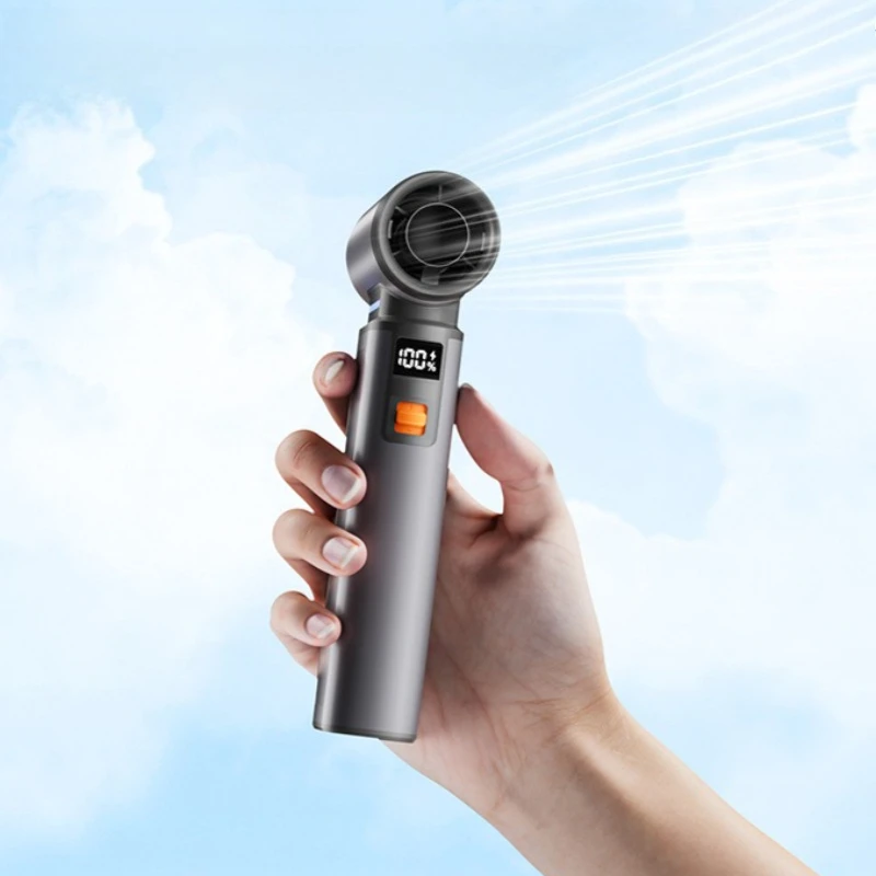 Przenośny, ręczny wentylator z silnikiem o wysokiej prędkości, długotrwała żywotność baterii, przenośny, mocny wiatr, regulowany, wygodny, ładowalny wentylator.