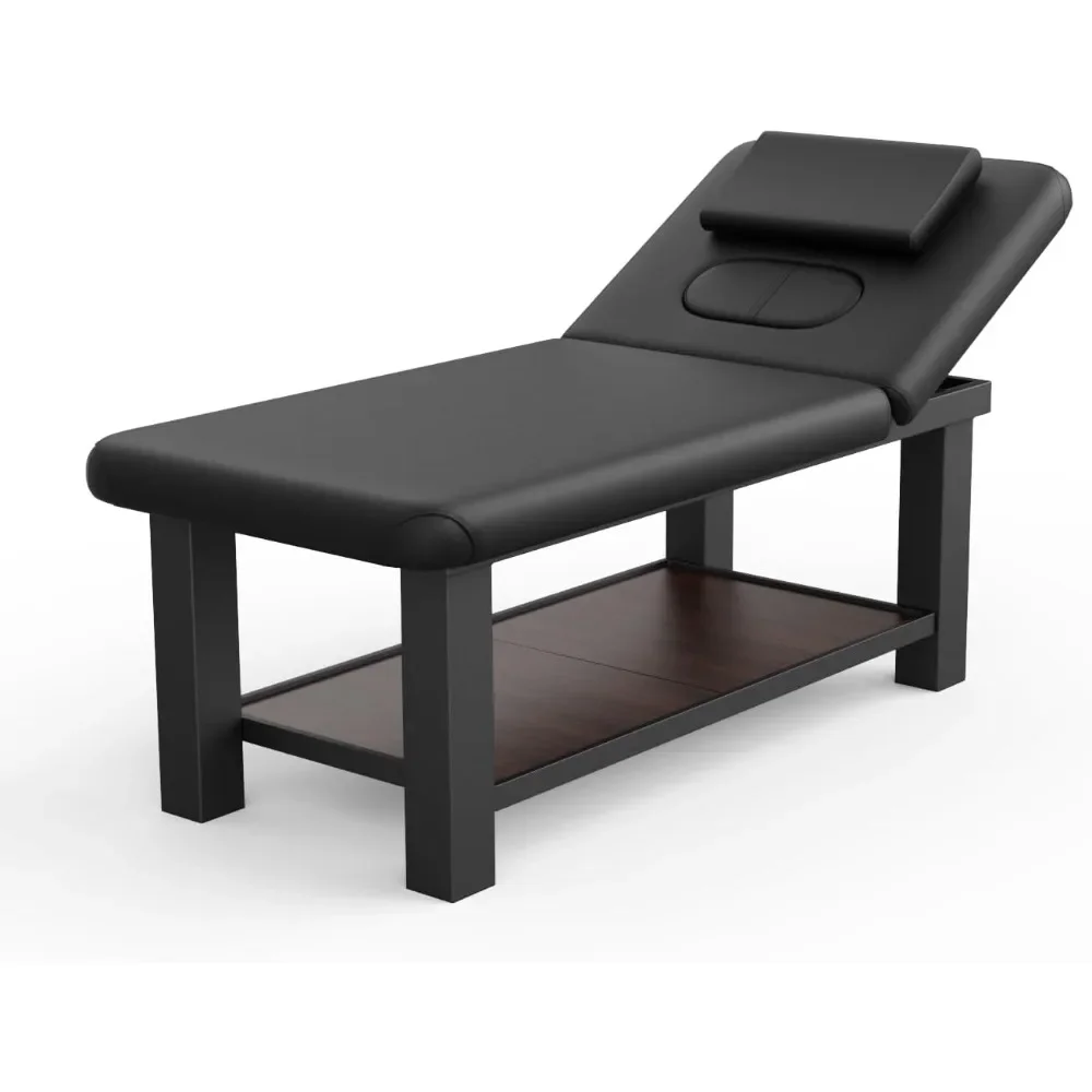 

Massage bed. 700LBS Heavy Duty Stationary Massage Table with Open-Chest & Headrest for Treatment, Physical Therapy,