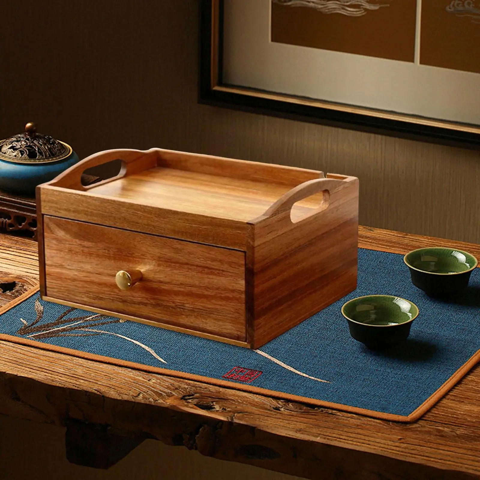 

Wooden Tea Bag Organizer Drawer Teabox Station Display Holiday Storage Chest