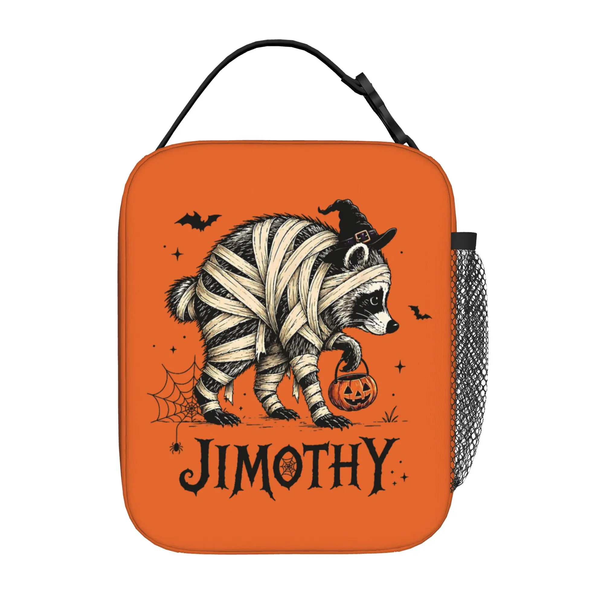 Jimothy Raccoon Halloween Spooky Season Thermal Insulated Lunch Bag for School  Portable Food Bag Thermal Cooler Lunch Boxes