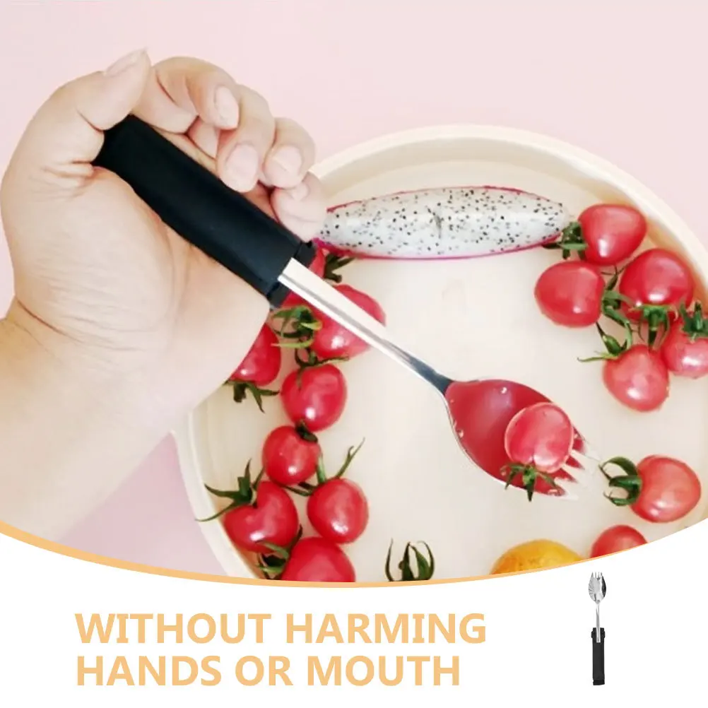 سبورك متكيف لكبار السن مع مقبض غير قابل للانزلاق، قوي وخفيف الوزن وسهل الإمساك لكبار السن المعاقين، مقاوم للارتجاع من الفولاذ المقاوم للصدأ