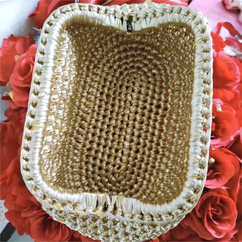 Sac à Main Rafraîchissant en Tissu Tissé à la Mode, Sacoche à Bandoulière Unique